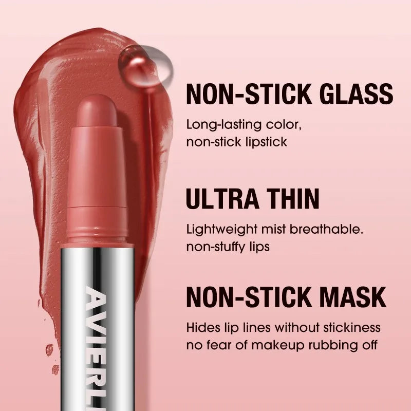 Smooth Matte Lipstick - Long-Lasting, Moisturizing, and Easy to Apply Lip Glaze with Rotating Pen Design - Perfect for Everyday