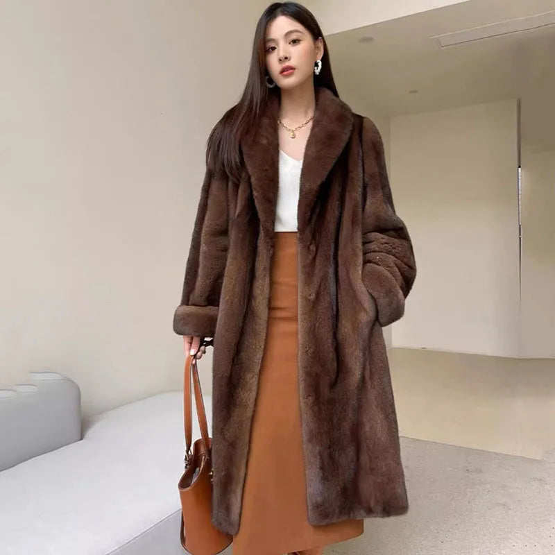 High Quality Fur Coat Imitating Fox Fur Women's Fur Coat 2025 New Winter Thick Temperament Mink Fur Leisure Women's Fur Coat 624