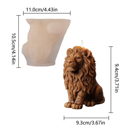 3D Lion Relief Candle Mold - Fine Lion Hair Replication High-Temperature Resistant Easy Unmold for DIY Aromatherapy Candles Home