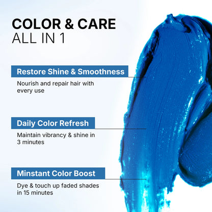 Karseell Blue Hair Color Depositing Mask, Deep Conditioner Treatment Intensely Hydrating, Refreshes Color & Tone 500mL