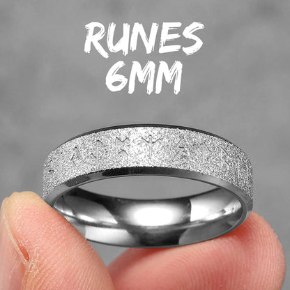 Viking Runes Simple Matte Shiny Stainless Steel Men Rings Punk New In For Male Women Fashion Jewelry Creativity Gift Wholesale
