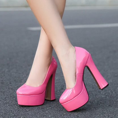 Fashion High Heels Pumps Shoes Woman Platform Red Pink Black White Women's Heeled Party Office Wedding Dance Shoes Large Size 45