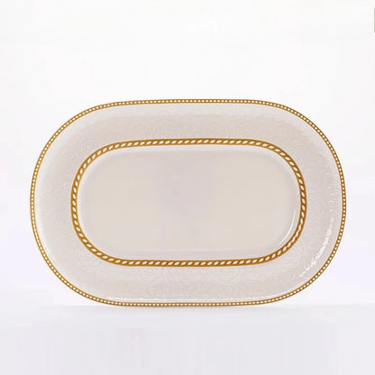 2025 New Jingdezhen Dishes Tableware Free Combination Household High-grade Bone China Tableware Housewarming Relief Rose