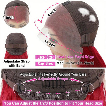Deep Wave Human Hair Wig For Woman On Sale Natural Hairline 13x4 HD Lace Frontal Wigs Pre Plucked with Baby Hair 99J Burgundy