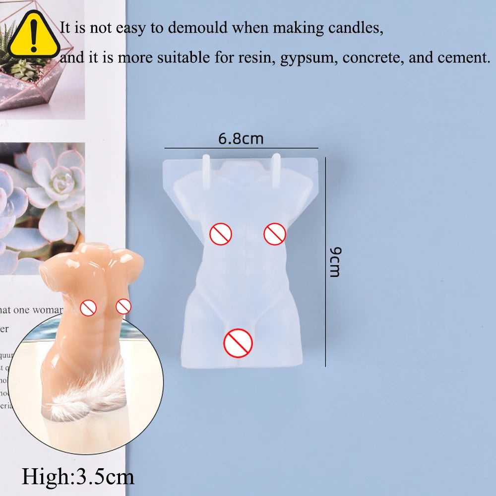 3D Body Silicone Candle Mold DIY Creative Men Women Human Plaster Epoxy Resin Aromath Soap Molds Art Craft Home Decoration
