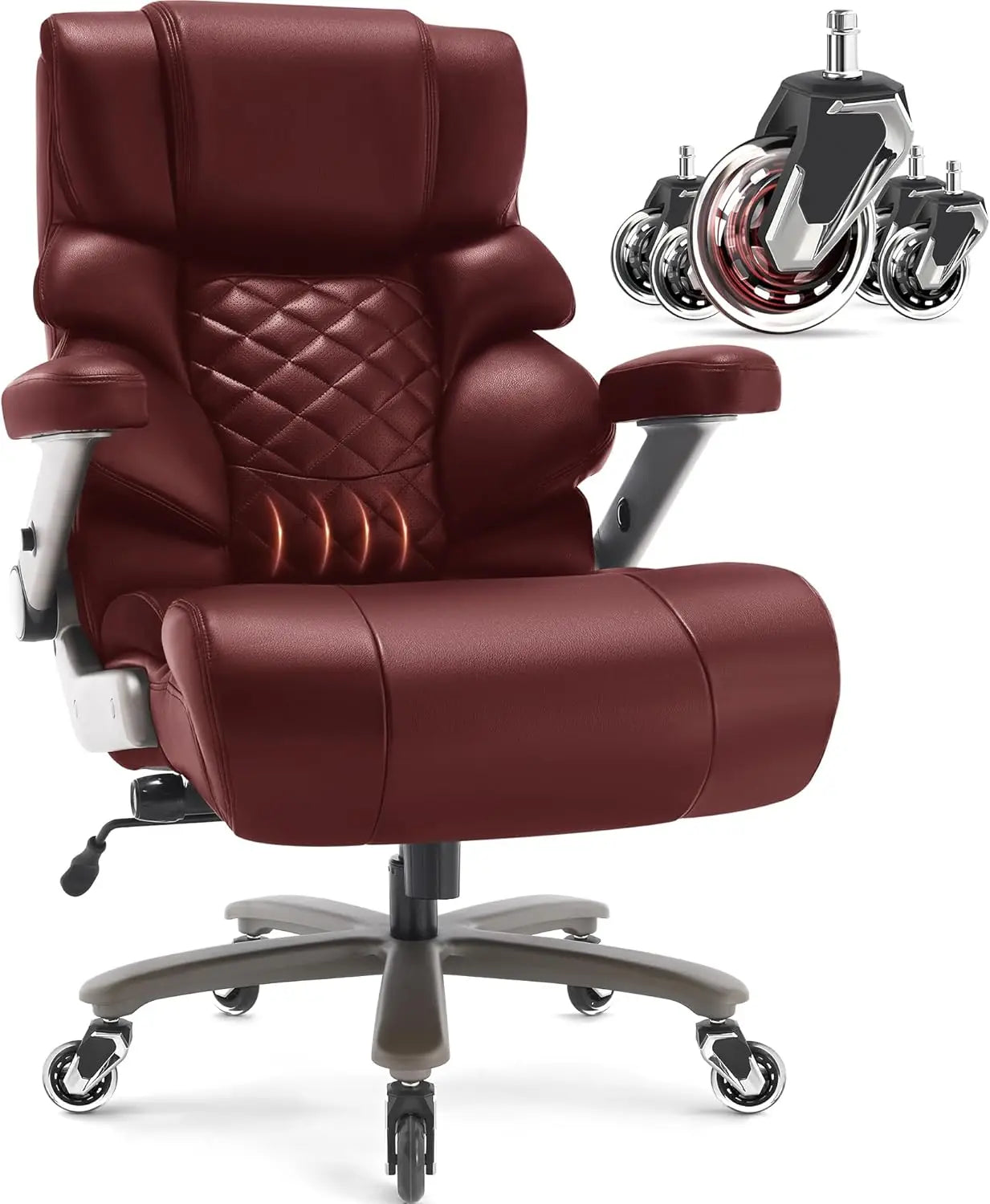 Big & Tall Office Chair, 700lbs Heavy Duty, Adjustable Lumbar, 3D Arms, High Back Executive Chair
