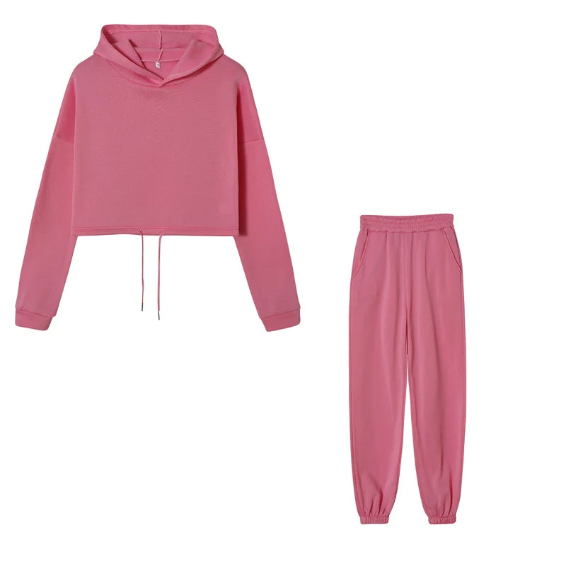 Fashion Trend Women's Wear, Long-sleeved Sports Casual Suit Waist Two-piece Set - Kimlud