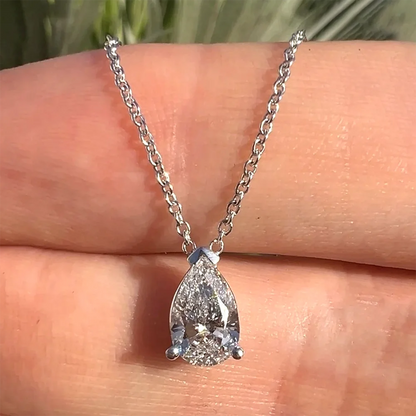 1/2/3/4CT Water Drop Moissanite Pendant Necklace for Women  Certified 925 Silver Pear Cut Solitaire Diamond Pendant Neckchain