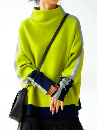 Gymystars 2024 New Autumn Women‘s Hoodies Sweatshirts Fashion High Neck Winter Long Sleeves Loose Casual Pullovers Tops Female