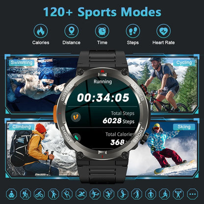 Blackview W50 Pro Waterproof Smart Watch with LED Flashlight 960mAh Battery Life Bluetooth Call Outdoor Watches for Man Woman