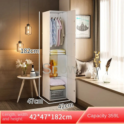 New Style Collapsible Bedroom Furniture Assemble Wardrobe Plastic Durable Clothes Cabinets Simplicity Large Space Storage Locker - Kimlud