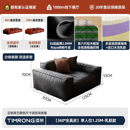 Family Italian Living Room Sofas Genuine Leather Sectional Apartment Relaxing Sofa Elegant Comfortable Muebles Home...