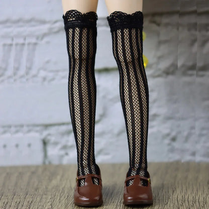 For Blythe Doll Socks Black White Pink Candy color Socks for Ob24 Ob22 Azone Doll Long Stockings - Kimlud