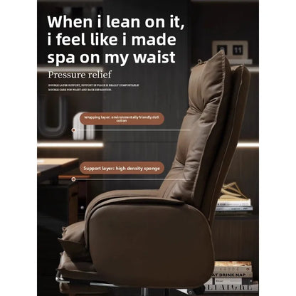 Boss chair, comfortable for home use, sedentary office chair, business sofa, study seat, reclining option | Kimlud...