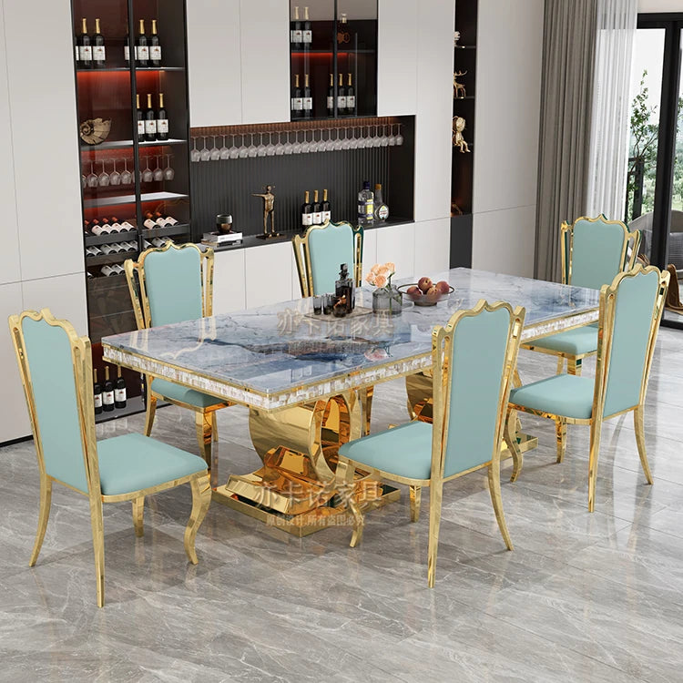 Kitchen Marble Dining Table Restaurant Side Chairs Living Room Study Dining Table Writing Office Muebles Commercial Furniture - Kimlud