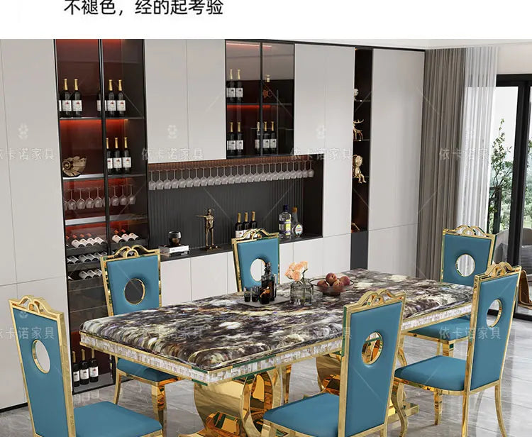 Kitchen Marble Dining Table Restaurant Side Chairs Living Room Study Dining Table Writing Office Muebles Commercial Furniture - Kimlud