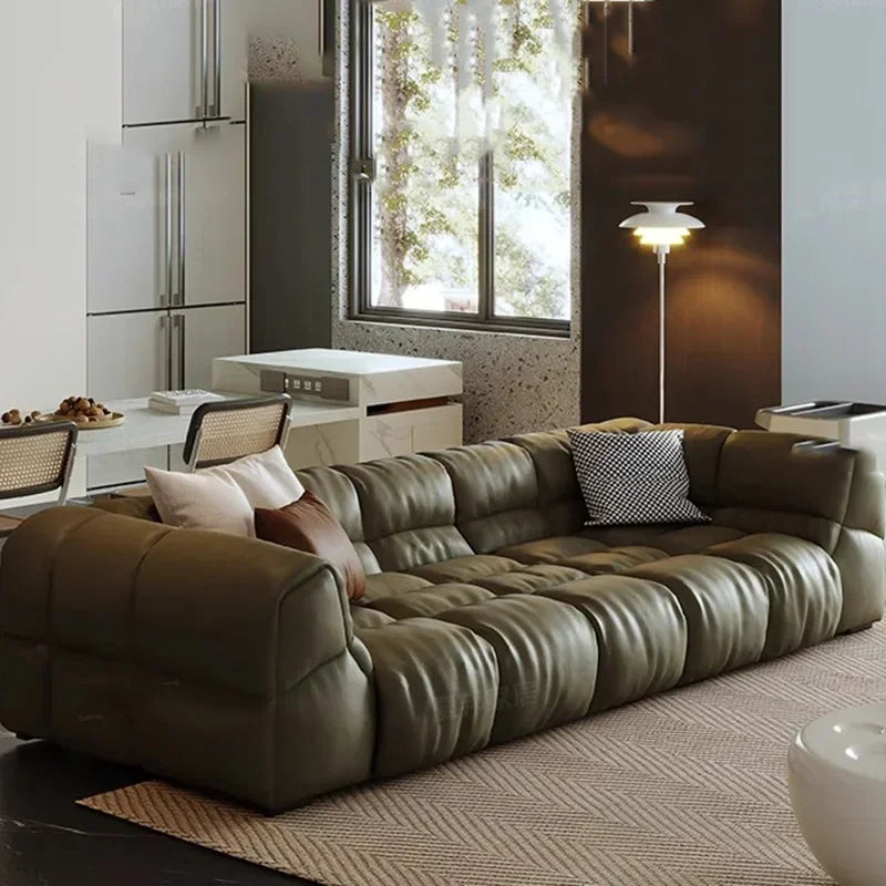 Puff Leather Sofa Bedrooms Comfortable Reclining Luxury Designer Lazy Sofa Modern Minimalist Sofy Do Salonu Home...