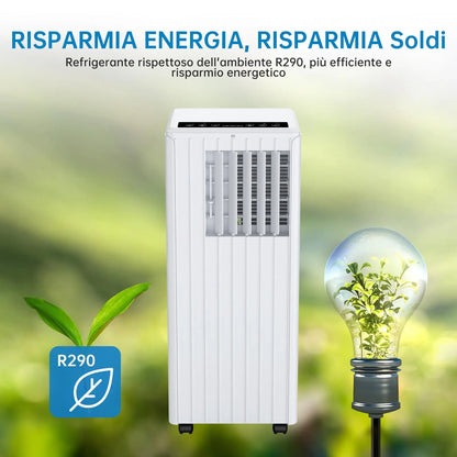 Portable Air Conditioner 9000 BTUs/H, Silent 3-in-1, Dehumidification 42 L/Day, Timer 24 H, Sleep Mode, Remote Control |...
