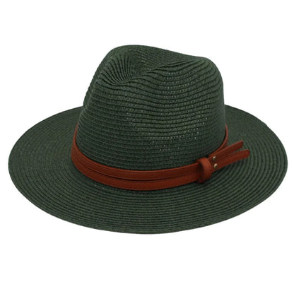 Summer Straw Sun Hat Panama Hats Grass Knitted Gift Hat Breathable Leisure Jazz Hat European American Style Straw Hat Beach Caps - Kimlud