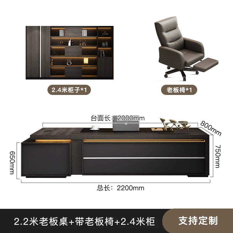 Designer Chinese Boss Table Simple Modern Chinese Reception Drawers Desks Cabinet Conference Unusual Bureau Meuble Furniture - Kimlud