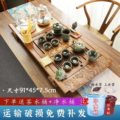 Kung Fu Ceremony Tea Tray Rectangle Drainage Pot Drip Accessories Luxury Tea Tray Hospitality Valet Bandejas Home Decorationgs - Kimlud