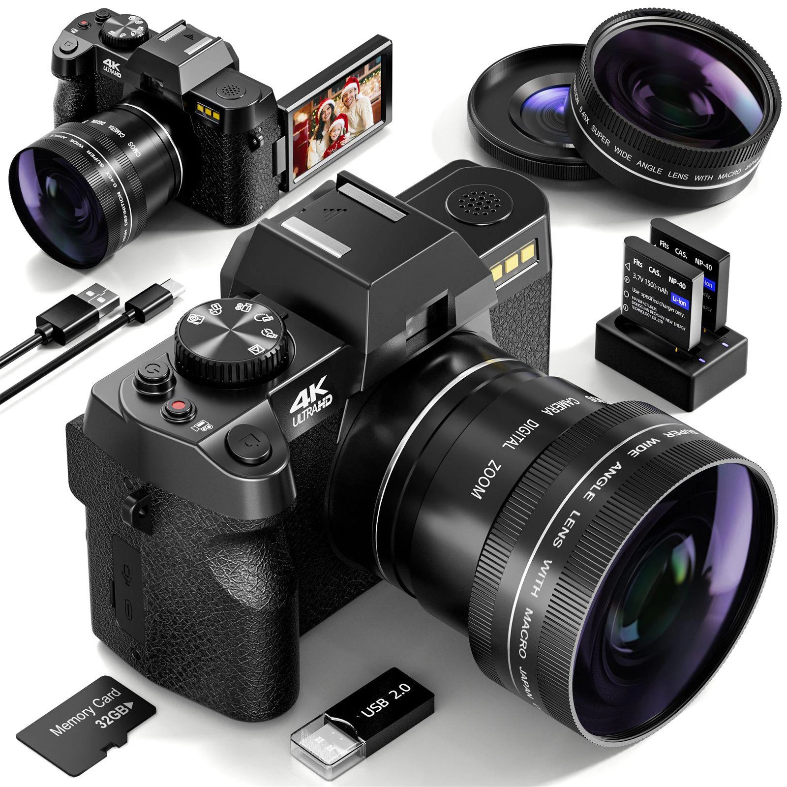 NBD 48MP Digital Cameras for Photography with WiFi & App Control,4K Autofocus Vlogging Camera , Anti-Shake, Dual...