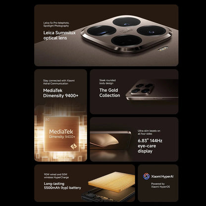 Global version Xiaomi 15T Pro Leica 6.83" 144Hz display 90W wired 50W wireless HyperCharge 5500mAh Xiaomi HyperOS Main camera - Kimlud
