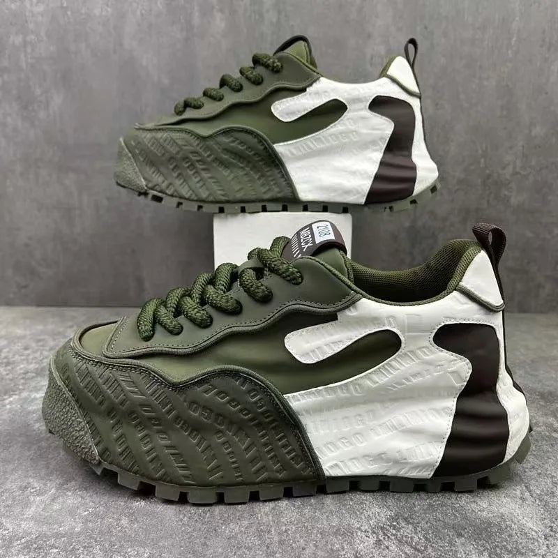 Fashion Men Shoes Casual Faux Leather Sneakers Brand Tenis Male Wedged Shoes Spring Summer Breathable Trainers Man Gym Run Shoes