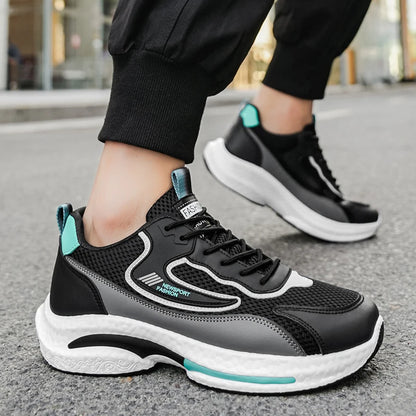 2026 New Men Sneakers Mesh Platform Shoes Fashion Outdoor Man Running Shoes Lace Up Breathable Men Shoes Durable Tenis Masculino