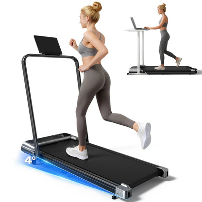 Walking Pad Treadmill with Handle Bar and Adjustable Incline, Compact Portable Treadmills for Home Office, 2.5HP, Customized - Kimlud