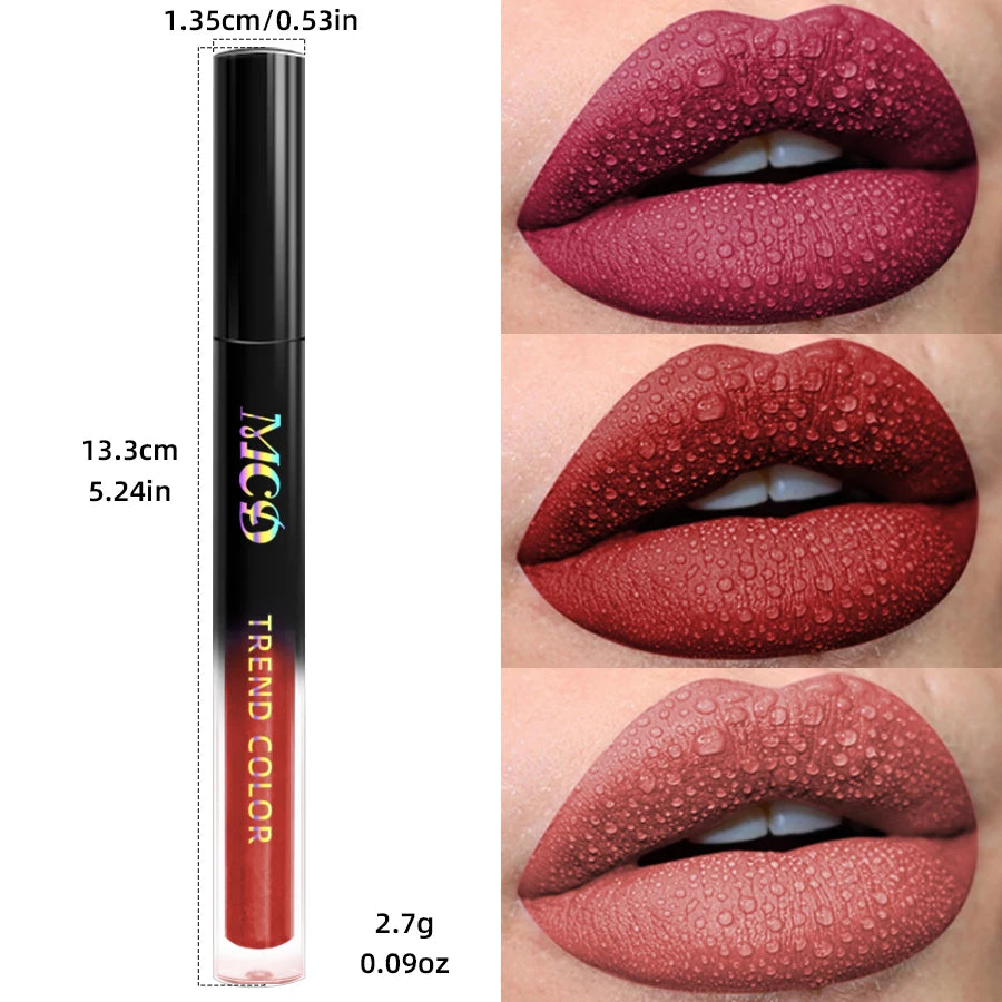 19 Colors Matte Velvet Lip Gloss Waterproof Liquid Lipstick Nude Black Lips Tint Makeup Lip Glaze Cosmetics Red Lip...