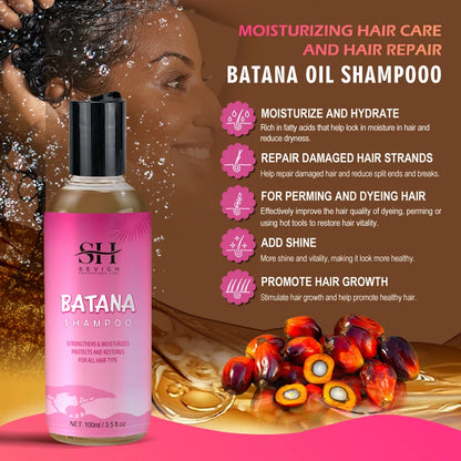 Batana Hair Growth Shampoo Conditioner Set Anti Hair Loss Treatment for Men Women Fast Thicken Regrowth Oil Beauty...