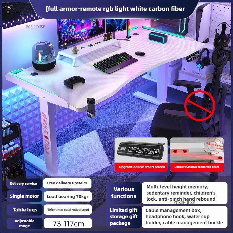 Electric Lifting Computer Desks for Bedroom E-sports Gaming Desk Minimalist Lifting Computer Table Household Student Study Desk