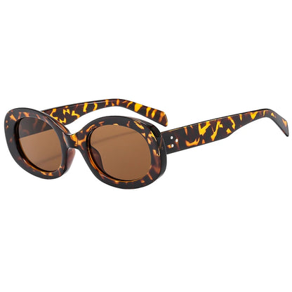 Versatile Fashion Sunglasses New Oval Frame Sun Glasses Retro Small Frame Eyeglasses Y2K Street Photo Glasses Female - Kimlud