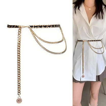 Fashion Metal Waist Chain Chain Strap Rope Adjustable Waist Belt Dress Shirt Decoration Waistband Women Waistband