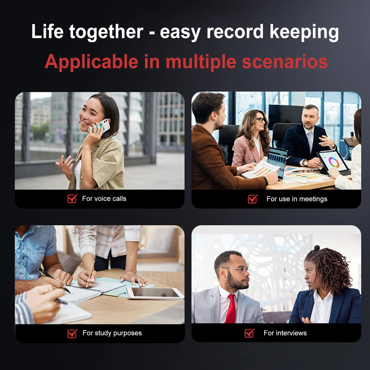 64G AI Voice Recorder Transcribe & Summarize Audio Recorder Language Translation Device Support 134 Languages for Meetings/Calls
