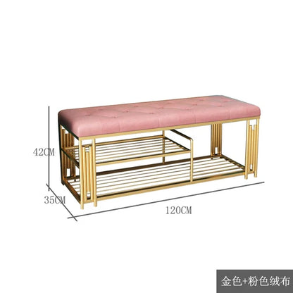 Fashion Cloakroom Hotel Shoe Changing Stools Light Luxury Living Room Storage Ottomans Creative Household Furniture Shoe Shelf T - Kimlud