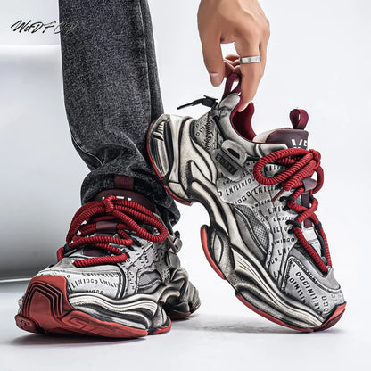 Chunky Sneakers Mens Designer Easy Matching Sport Shoes Fashion Casual Leather Fabric Breathable Height Increased Platform Shoes