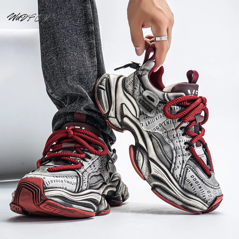 Chunky Sneakers Mens Designer Easy Matching Sport Shoes Fashion Casual Leather Fabric Breathable Height Increased Platform Shoes
