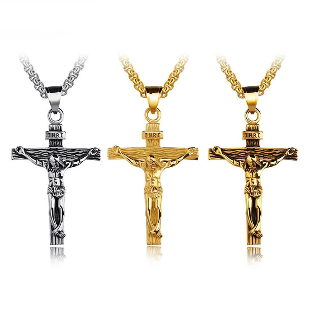 Premium Cross Necklace for Women 18k Gold Plated Trendy Gold Cross Pendant Chain for Girls Crucifix Necklace for Women Girls
