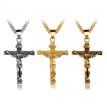 Premium Cross Necklace for Women 18k Gold Plated Trendy Gold Cross Pendant Chain for Girls Crucifix Necklace for Women Girls