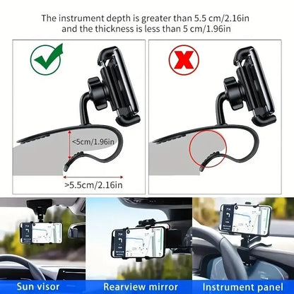 Car Mobile Phone Holder 360 Rotation Dash Board Easy Clip Mount Stand Universal GPS Navigation Bracket For iPhone Xiaomi Samsung