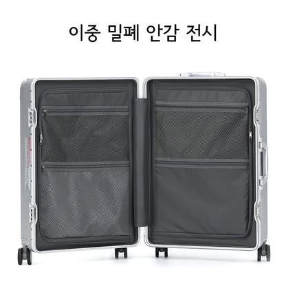 SUSHIMU Suitcase Wide Handle Travel Suitcase Men 20 24 26 Carry-On Luggage Women PC  Trolley Case