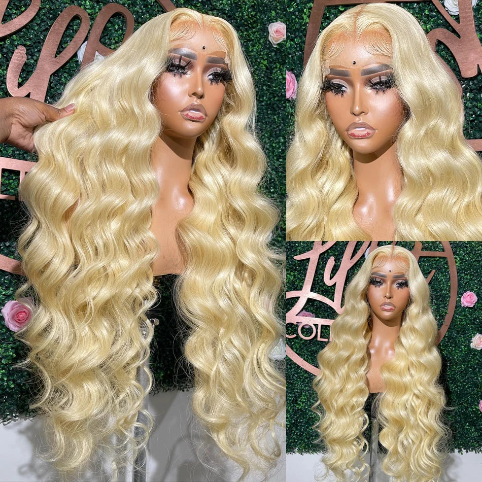 360 Lace Frontal Wig 613 Blonde 13x4 13x6 Body Wave Lace Front Wig Preplucked Brazilian Lace Front Human Hair Wigs 30 32 46 Inch - Kimlud