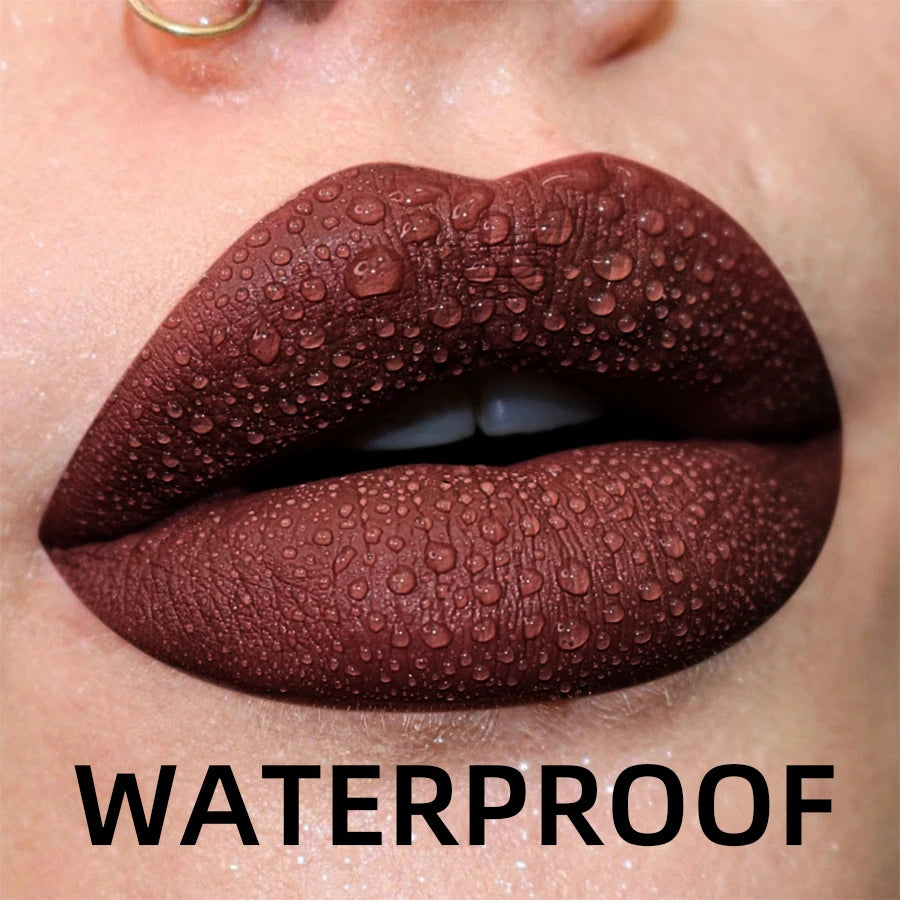 19 Colors Matte Velvet Lip Gloss Waterproof Liquid Lipstick Nude Black Lips Tint Makeup Lip Glaze Cosmetics Red Lip...