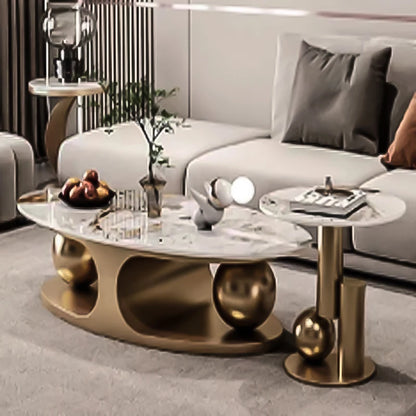 New modern simple living room coffee table office gold coffee table set - Kimlud