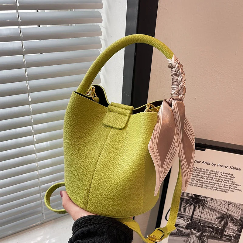 Fashion Women Crossbody Bags Autumn Winter Shoulder Bags Luxury Brand Design Bucket Bag Ladies PU Leather Portable Hand Bags