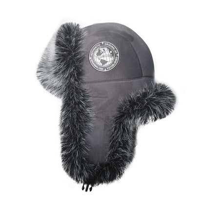 2025 New Men's 100% Natural Fake Fox Fur Bomber Hats Winter Russian Man Warm Faux Fox Fur Hat Male Fake Fur Caps