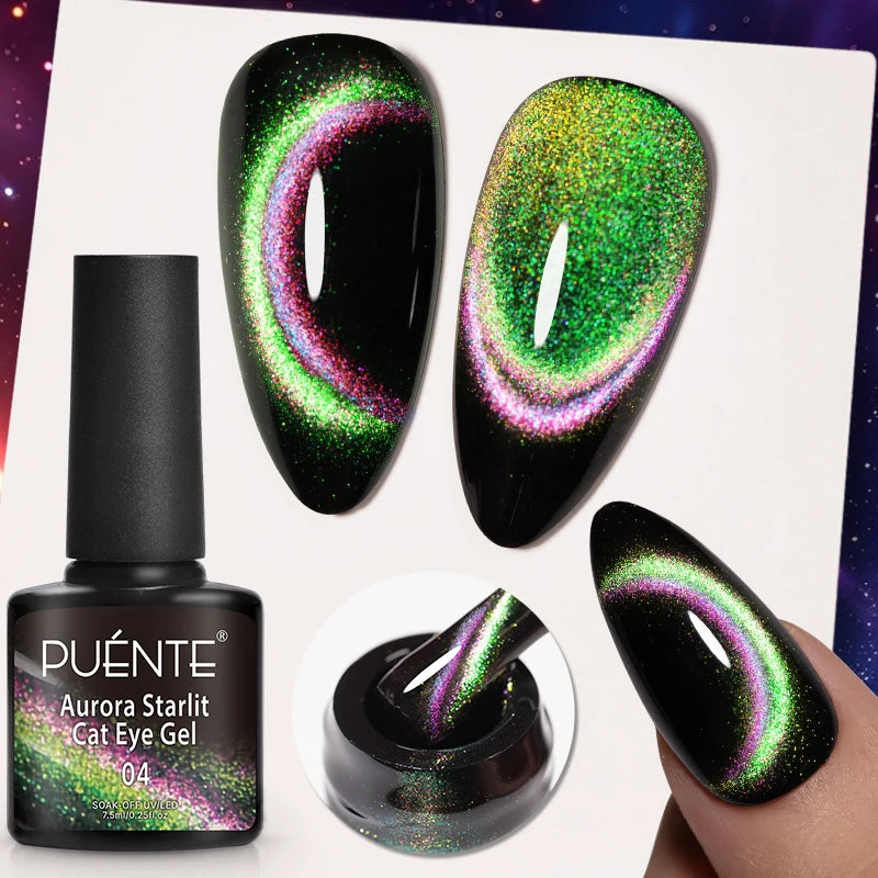 7.5ML Sparkling Reflective Glitter Gel Nail Polish Pink Purple Red Blue Colors Dark Flashing Nail Gel Soak Off UV Nail Varnish