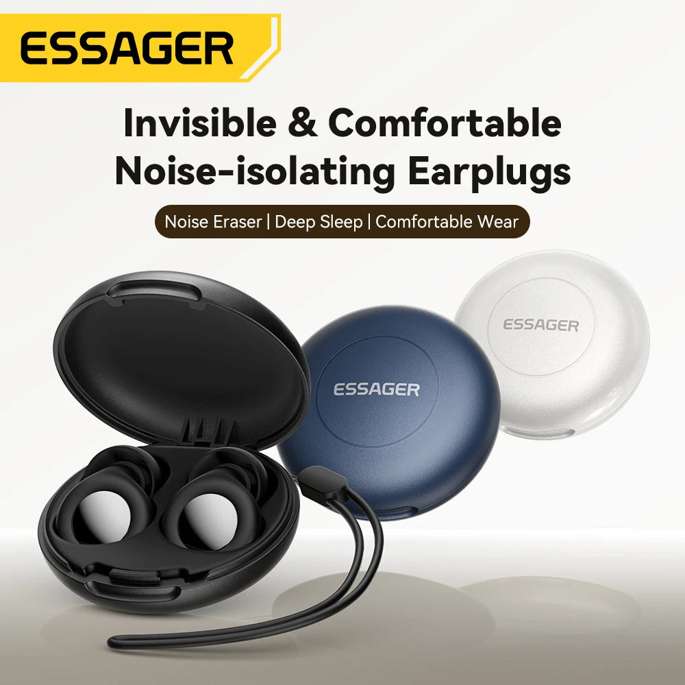 ESSAGER Noise Cancelling Ear Plugs for Sleeping Soft Silicone Sleep Earplugs Noise Reduction Earbuds for Sleep Work Study Travel - Kimlud